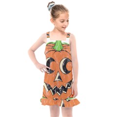 Vintage Halloween Pumpkin T- Shirt Vintage Halloween Pumpkin T- Shirt Kids  Overall Dress by ZUXUMI