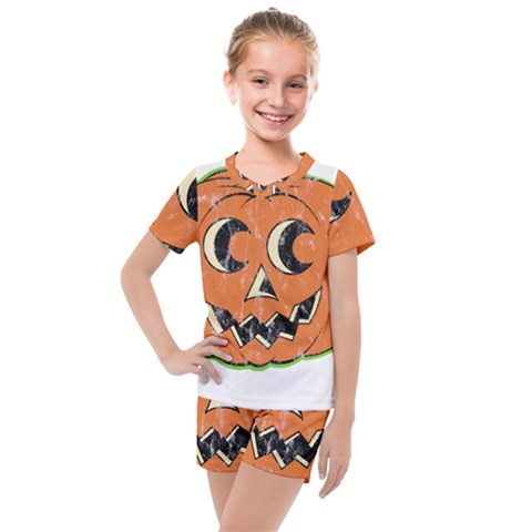 Vintage Halloween Pumpkin T- Shirt Vintage Halloween Pumpkin T- Shirt Kids  Mesh T-shirt And Shorts Set by ZUXUMI