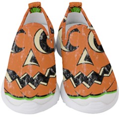 Vintage Halloween Pumpkin T- Shirt Vintage Halloween Pumpkin T- Shirt Kids  Slip On Sneakers by ZUXUMI