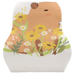 Capybara T- Shirt Cute Capybara With Daisy Flowers T- Shirt Yoga Reflexion Pose T- Shirtyoga Reflexion Pose T- Shirt Car Seat Back Cushion  by hizuto