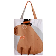 Capybara T- Shirt Cute Gentlemen Capybara T- Shirt Yoga Reflexion Pose T- Shirtyoga Reflexion Pose T- Shirt Zipper Classic Tote Bag by hizuto