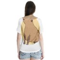 Capybara T- Shirt Cute Gentlemen Capybara T- Shirt Yoga Reflexion Pose T- Shirtyoga Reflexion Pose T- Shirt V-Neck Flutter Sleeve Top View2