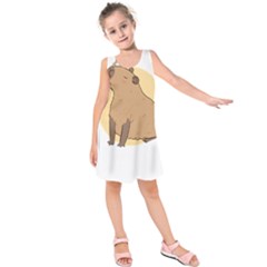 Capybara T- Shirt Cute Gentlemen Capybara T- Shirt Yoga Reflexion Pose T- Shirtyoga Reflexion Pose T- Shirt Kids  Sleeveless Dress by hizuto