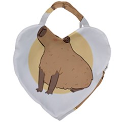 Capybara T- Shirt Cute Gentlemen Capybara T- Shirt Yoga Reflexion Pose T- Shirtyoga Reflexion Pose T- Shirt Giant Heart Shaped Tote by hizuto