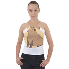 Capybara T- Shirt Cute Gentlemen Capybara T- Shirt Yoga Reflexion Pose T- Shirtyoga Reflexion Pose T- Shirt Cross Neck Velour Top by hizuto