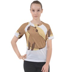 Capybara T- Shirt Cute Gentlemen Capybara T- Shirt Yoga Reflexion Pose T- Shirtyoga Reflexion Pose T- Shirt Women s Sport Raglan T-shirt