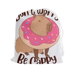 Capybara T- Shirt Cute Gentlemen Capybara T- Shirt Yoga Reflexion Pose T- Shirtyoga Reflexion Pose T- Shirt Drawstring Pouch (2xl) by hizuto