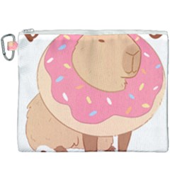 Capybara T- Shirt Cute Gentlemen Capybara T- Shirt Yoga Reflexion Pose T- Shirtyoga Reflexion Pose T- Shirt Canvas Cosmetic Bag (xxxl) by hizuto