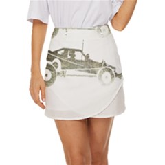 Vintage Rc Cars T- Shirt Vintage Modelcar Retro Rc Buggy Racing Cars Addict T- Shirt (1) Mini Front Wrap Skirt by ZUXUMI