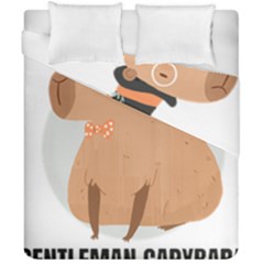 Capybara T- Shirt Gentlemen Capybara - A Cute Funny Capybara Illustration T- Shirt Yoga Reflexion Pose T- Shirtyoga Reflexion Pose T- Shirt Duvet Cover Double Side (california King Size) by hizuto