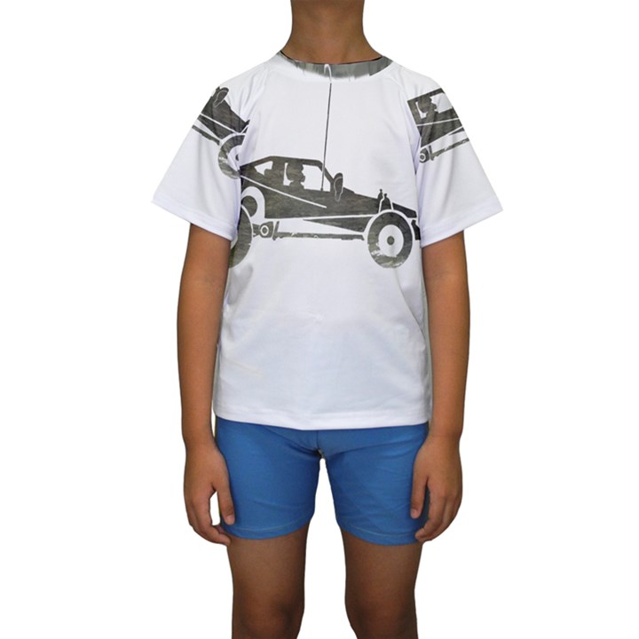 Vintage Rc Cars T- Shirt Vintage Sundown Retro Rc Buggy Racing Cars Addict T- Shirt Kids  Short Sleeve Swimwear