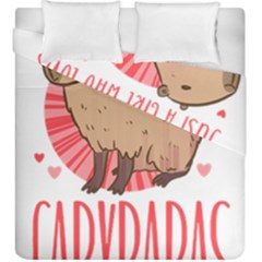 Capybara T- Shirt Just A Girl Who Loves Capybaras T- Shirt Yoga Reflexion Pose T- Shirtyoga Reflexion Pose T- Shirt Duvet Cover Double Side (king Size) by hizuto