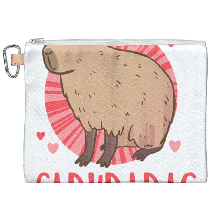 Capybara T- Shirt Just A Girl Who Loves Capybaras T- Shirt Yoga Reflexion Pose T- Shirtyoga Reflexion Pose T- Shirt Canvas Cosmetic Bag (XXL)