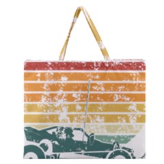 Vintage Rc Cars T- Shirt Vintage Sunset  Classic Rc Buggy Racing Cars Addict T- Shirt Zipper Large Tote Bag by ZUXUMI