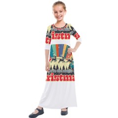 Vintage T- Shirt Vintage Believe In The Magic T- Shirt Kids  Quarter Sleeve Maxi Dress by ZUXUMI