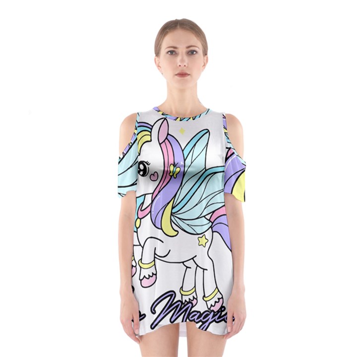 Waitress T- Shirt Awesome Unicorn Waitresses Are Magical For A Waiting Staff T- Shirt Shoulder Cutout One Piece Dress