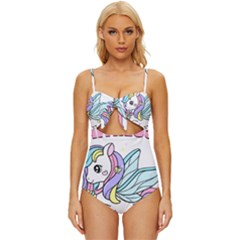 Waitress T- Shirt Awesome Unicorn Waitresses Are Magical For A Waiting Staff T- Shirt Knot Front One-piece Swimsuit by ZUXUMI