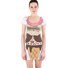 Cat Ice Cream T- Shirt Cute Cat Cream Cone T- Shirt Yoga Reflexion Pose T- Shirtyoga Reflexion Pose T- Shirt Short Sleeve Bodycon Dress