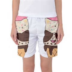 Cat Ice Cream T- Shirt Cute Cat Cream Cone T- Shirt Yoga Reflexion Pose T- Shirtyoga Reflexion Pose T- Shirt Women s Basketball Shorts