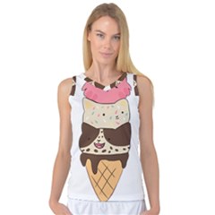 Cat Ice Cream T- Shirt Cute Cat Cream Cone T- Shirt Yoga Reflexion Pose T- Shirtyoga Reflexion Pose T- Shirt Women s Basketball Tank Top