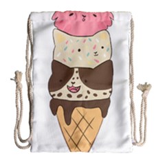 Cat Ice Cream T- Shirt Cute Cat Cream Cone T- Shirt Yoga Reflexion Pose T- Shirtyoga Reflexion Pose T- Shirt Drawstring Bag (large)