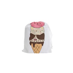 Cat Ice Cream T- Shirt Cute Cat Cream Cone T- Shirt Yoga Reflexion Pose T- Shirtyoga Reflexion Pose T- Shirt Drawstring Pouch (xs) by hizuto