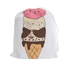 Cat Ice Cream T- Shirt Cute Cat Cream Cone T- Shirt Yoga Reflexion Pose T- Shirtyoga Reflexion Pose T- Shirt Drawstring Pouch (2xl)