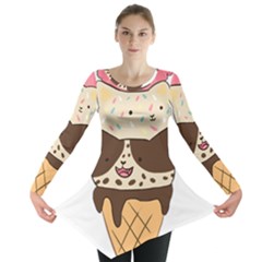 Cat Ice Cream T- Shirt Cute Cat Cream Cone T- Shirt Yoga Reflexion Pose T- Shirtyoga Reflexion Pose T- Shirt Long Sleeve Tunic 