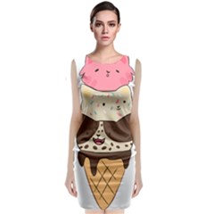 Cat Ice Cream T- Shirt Cute Cat Cream Cone T- Shirt Yoga Reflexion Pose T- Shirtyoga Reflexion Pose T- Shirt Classic Sleeveless Midi Dress