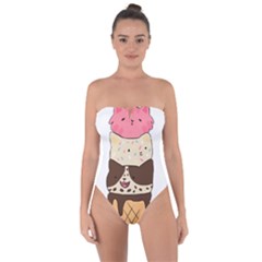 Cat Ice Cream T- Shirt Cute Cat Cream Cone T- Shirt Yoga Reflexion Pose T- Shirtyoga Reflexion Pose T- Shirt Tie Back One Piece Swimsuit