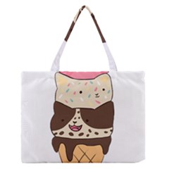 Cat Ice Cream T- Shirt Cute Cat Cream Cone T- Shirt Yoga Reflexion Pose T- Shirtyoga Reflexion Pose T- Shirt Zipper Medium Tote Bag