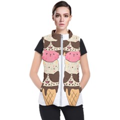 Cat Ice Cream T- Shirt Cute Cat Cream Cone T- Shirt Yoga Reflexion Pose T- Shirtyoga Reflexion Pose T- Shirt Women s Puffer Vest