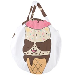 Cat Ice Cream T- Shirt Cute Cat Cream Cone T- Shirt Yoga Reflexion Pose T- Shirtyoga Reflexion Pose T- Shirt Giant Round Zipper Tote