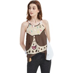 Cat Ice Cream T- Shirt Cute Cat Cream Cone T- Shirt Yoga Reflexion Pose T- Shirtyoga Reflexion Pose T- Shirt Flowy Camisole Tank Top