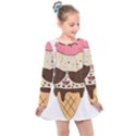 Cat Ice Cream T- Shirt Cute Cat Cream Cone T- Shirt Yoga Reflexion Pose T- Shirtyoga Reflexion Pose T- Shirt Kids  Long Sleeve Dress View1