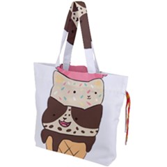 Cat Ice Cream T- Shirt Cute Cat Cream Cone T- Shirt Yoga Reflexion Pose T- Shirtyoga Reflexion Pose T- Shirt Drawstring Tote Bag