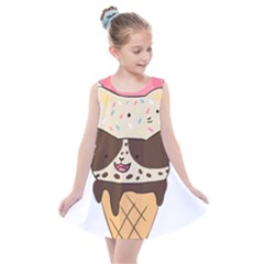 Cat Ice Cream T- Shirt Cute Cat Cream Cone T- Shirt Yoga Reflexion Pose T- Shirtyoga Reflexion Pose T- Shirt Kids  Summer Dress