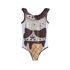 Cat Ice Cream T- Shirt Cute Cat Cream Cone T- Shirt Yoga Reflexion Pose T- Shirtyoga Reflexion Pose T- Shirt Kids  Frill Swimsuit