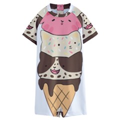 Cat Ice Cream T- Shirt Cute Cat Cream Cone T- Shirt Yoga Reflexion Pose T- Shirtyoga Reflexion Pose T- Shirt Kids  Boyleg Half Suit Swimwear