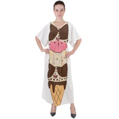 Cat Ice Cream T- Shirt Cute Cat Cream Cone T- Shirt Yoga Reflexion Pose T- Shirtyoga Reflexion Pose T- Shirt V-neck Boho Style Maxi Dress