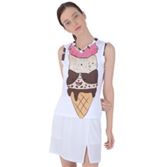 Cat Ice Cream T- Shirt Cute Cat Cream Cone T- Shirt Yoga Reflexion Pose T- Shirtyoga Reflexion Pose T- Shirt Women s Sleeveless Sports Top