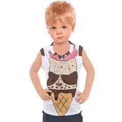 Cat Ice Cream T- Shirt Cute Cat Cream Cone T- Shirt Yoga Reflexion Pose T- Shirtyoga Reflexion Pose T- Shirt Kids  Sport Tank Top