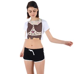 Cat Ice Cream T- Shirt Cute Cat Cream Cone T- Shirt Yoga Reflexion Pose T- Shirtyoga Reflexion Pose T- Shirt Tie Back Short Sleeve Crop T-shirt