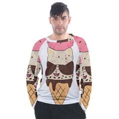 Cat Ice Cream T- Shirt Cute Cat Cream Cone T- Shirt Yoga Reflexion Pose T- Shirtyoga Reflexion Pose T- Shirt Men s Long Sleeve Raglan T-shirt