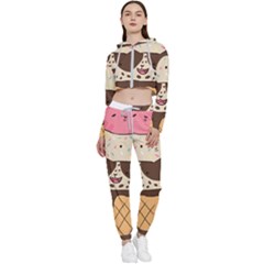 Cat Ice Cream T- Shirt Cute Cat Cream Cone T- Shirt Yoga Reflexion Pose T- Shirtyoga Reflexion Pose T- Shirt Cropped Zip Up Lounge Set