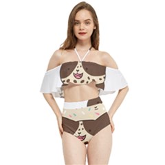 Cat Ice Cream T- Shirt Cute Cat Cream Cone T- Shirt Yoga Reflexion Pose T- Shirtyoga Reflexion Pose T- Shirt Halter Flowy Bikini Set 