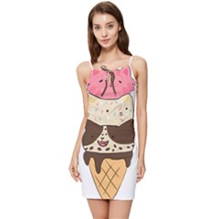 Cat Ice Cream T- Shirt Cute Cat Cream Cone T- Shirt Yoga Reflexion Pose T- Shirtyoga Reflexion Pose T- Shirt Summer Tie Front Dress