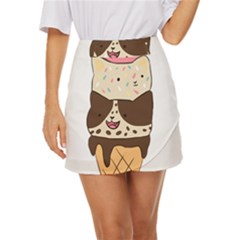 Cat Ice Cream T- Shirt Cute Cat Cream Cone T- Shirt Yoga Reflexion Pose T- Shirtyoga Reflexion Pose T- Shirt Mini Front Wrap Skirt