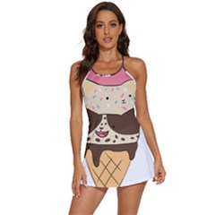 Cat Ice Cream T- Shirt Cute Cat Cream Cone T- Shirt Yoga Reflexion Pose T- Shirtyoga Reflexion Pose T- Shirt 2-in-1 Flare Activity Dress