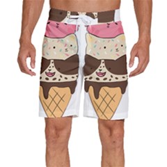 Cat Ice Cream T- Shirt Cute Cat Cream Cone T- Shirt Yoga Reflexion Pose T- Shirtyoga Reflexion Pose T- Shirt Men s Beach Shorts